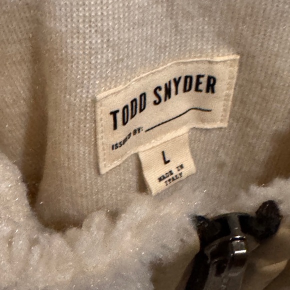 Todd Snyder ITALIAN RECYCLED FLEECE HALF-ZIP MOCKNECK JACKET, L - Picture 4 of 5